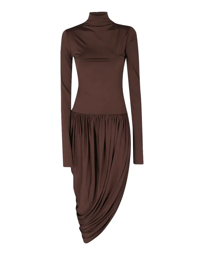 ANDAMANE Rückenfreies Vesna Midikleid mit Drapierung - Braun Braun
