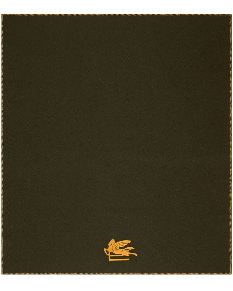 Etro Decke mit Pegaso-Stickerei - Grün Grün