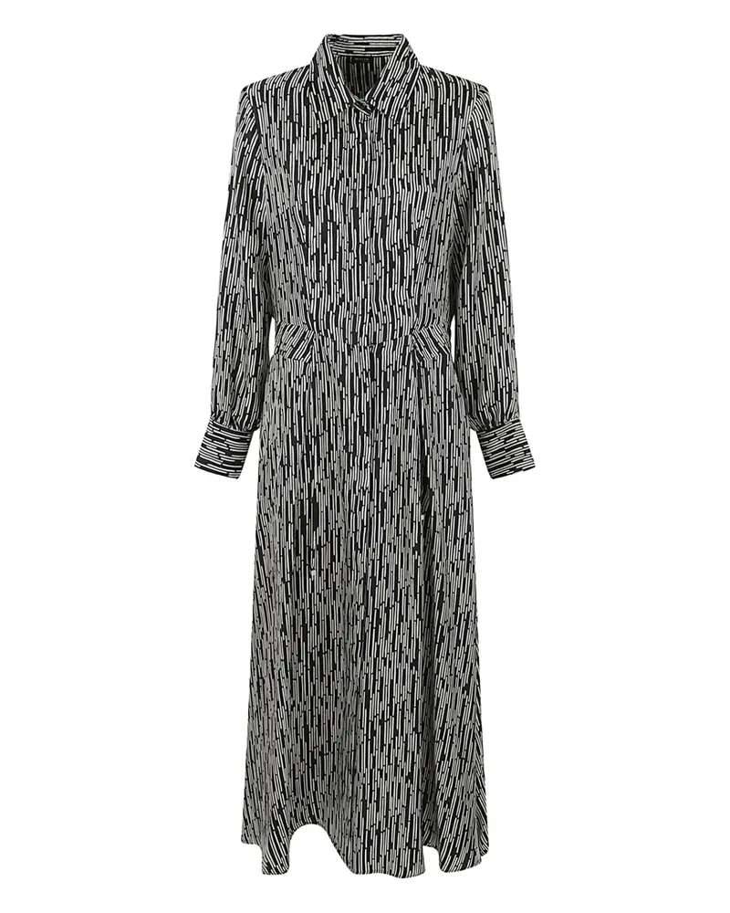 Kiton striped silk shirt dress - Schwarz Schwarz