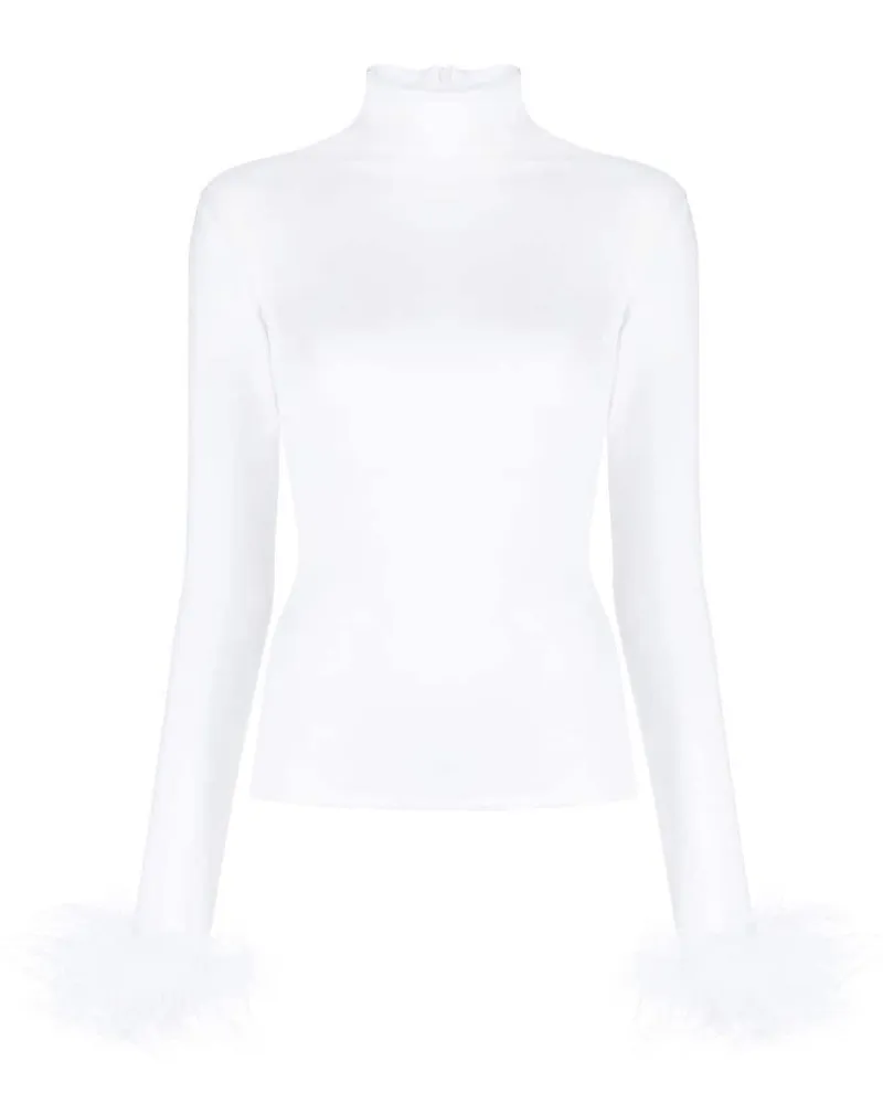 ATU Body Couture Rollkragenoberteil mit Federn - Weiß Weiß