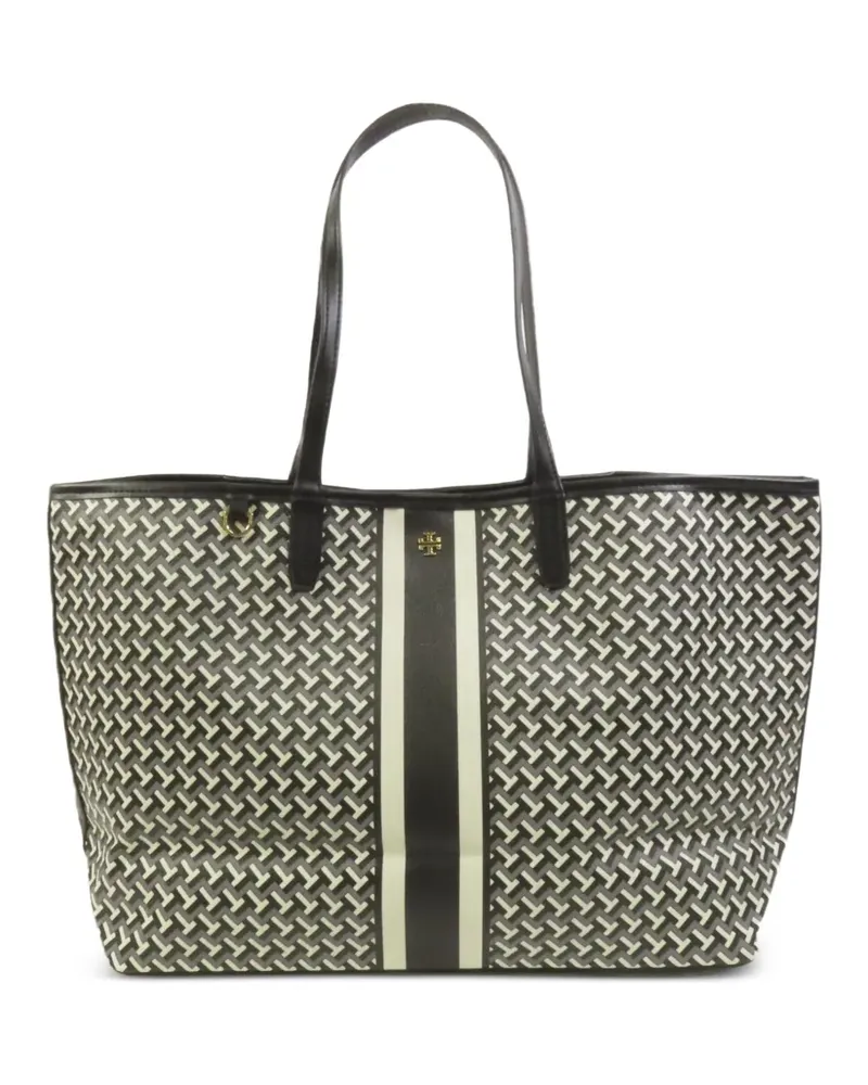 Tory Burch Gestreifter Tote Bag mit geometrischem Print - Schwarz Schwarz