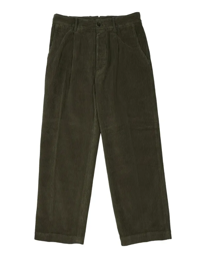 nine:inthe:morning pleated corduroy trousers - Grün Grün
