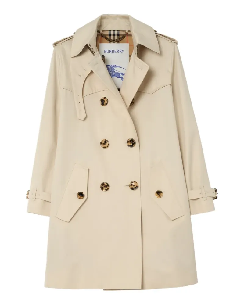 Burberry short Summerside gabardine trench coat​ - Nude Nude