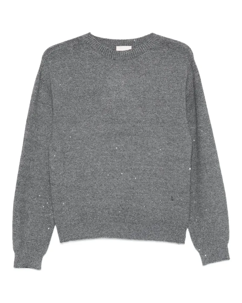 Liu Jo Verzierter Pullover mit rundem Ausschnitt - Grau Grau