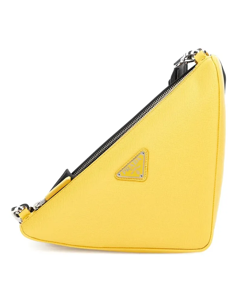 Prada triangle leather shoulder bag - Gelb Gelb