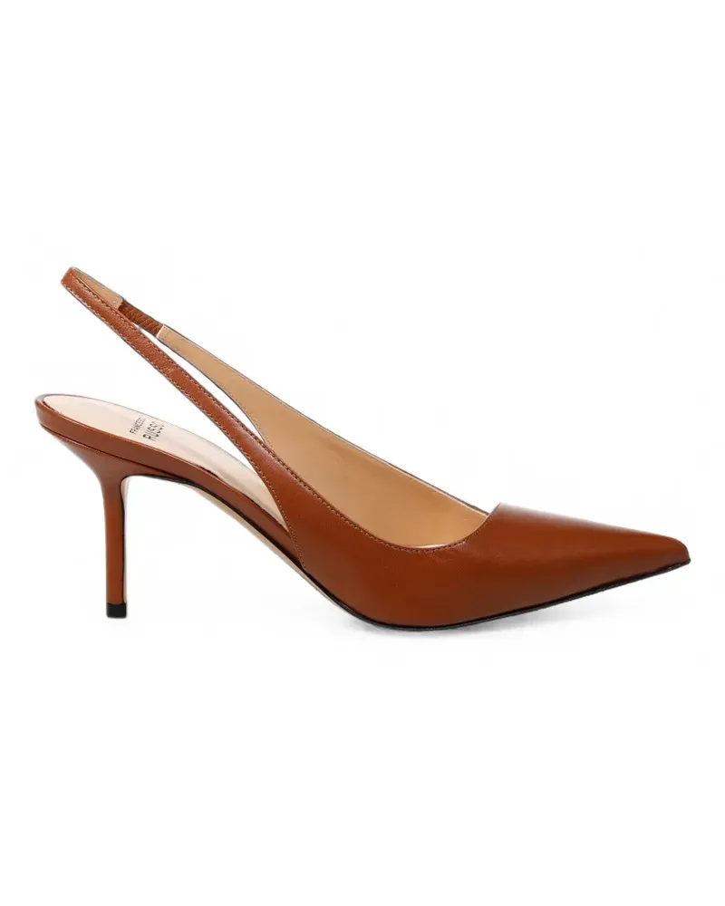 Francesco Russo Spitze Slingback-Pumps - Braun Braun