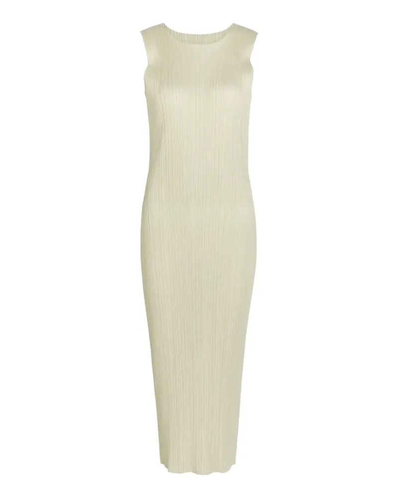 Issey Miyake Monthly Colors : May pleated sleeveless midi dress - Nude Nude
