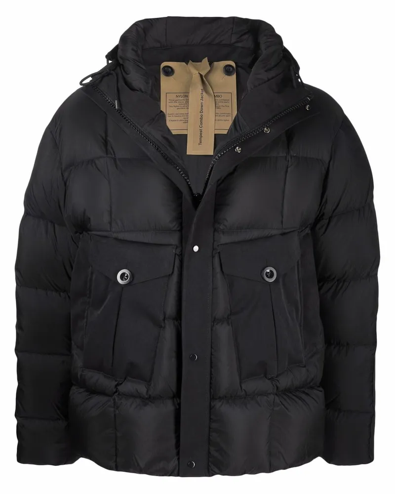 Ten c Gefütterte Kapuzenjacke - Schwarz Schwarz