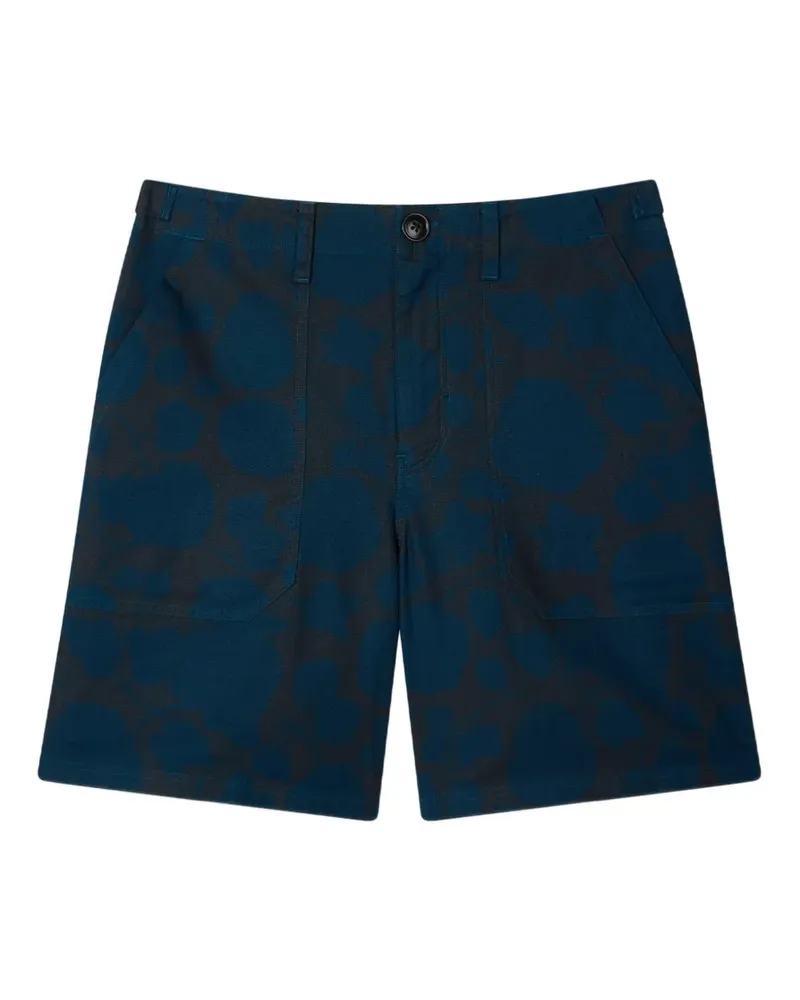 Paul Smith Perforated Floral Shorts - Blau Blau