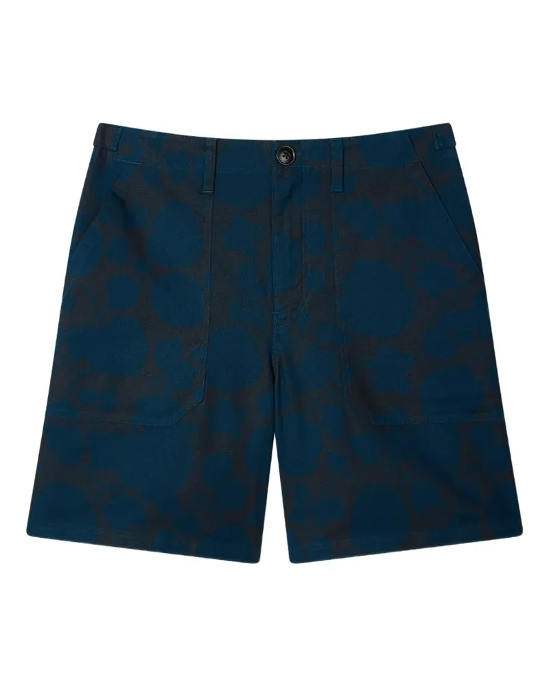 Paul Smith Perforated Floral cotton shorts - Blau Blau