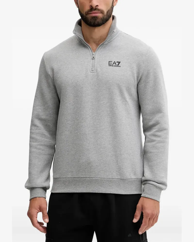 EA7 zip-up logo-detail sweatshirt - Grau Grau