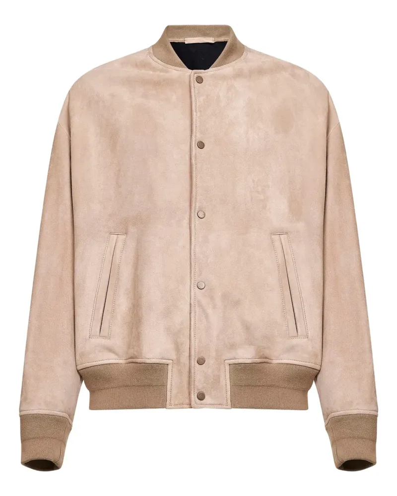 Salvatore Santoro Lederjacke mit gerippten Einsätzen - Braun Braun