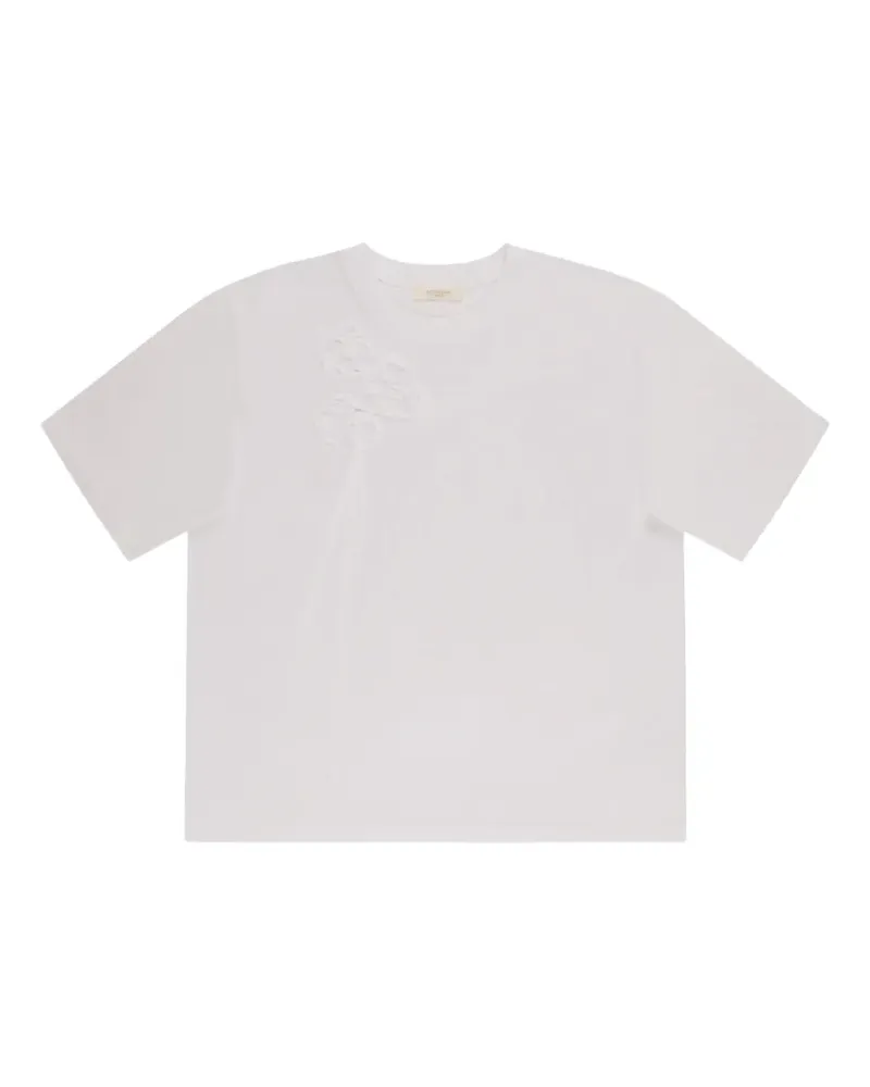 Slowear T-Shirt mit Blumenstickerei - Weiß Weiß