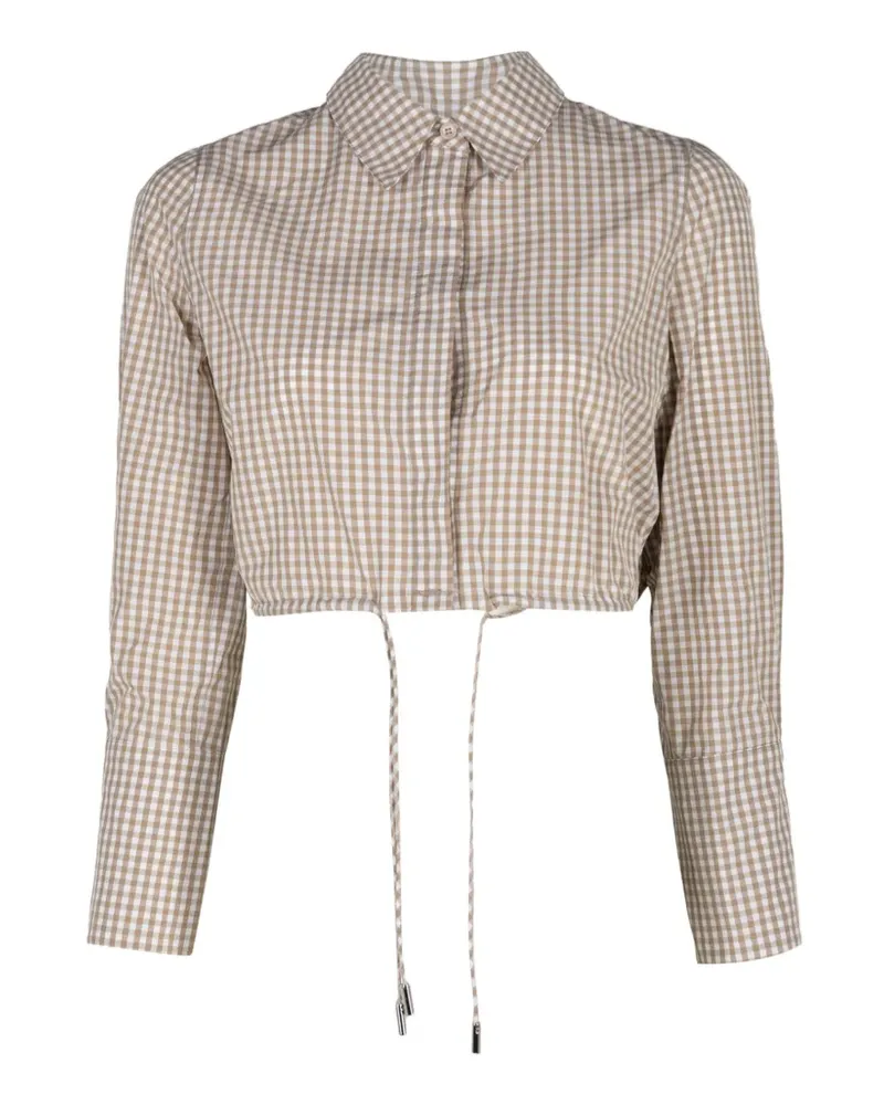 Alexis Mazi gingham-check drawstring-hem top - Braun Braun