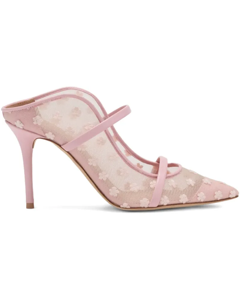 Malone Souliers Maureen Mules mit Blumenstickerei - Rosa Rosa