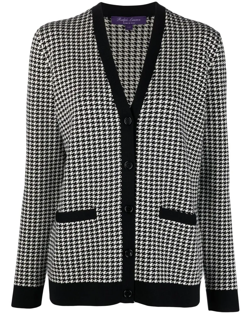 Ralph Lauren Cardigan mit Hahnentrittmuster - Weiß Weiß