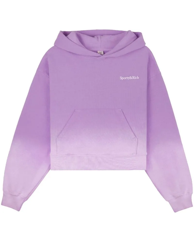 SPORTY & RICH Hoodie mit Logo-Stickerei - Violett Violett