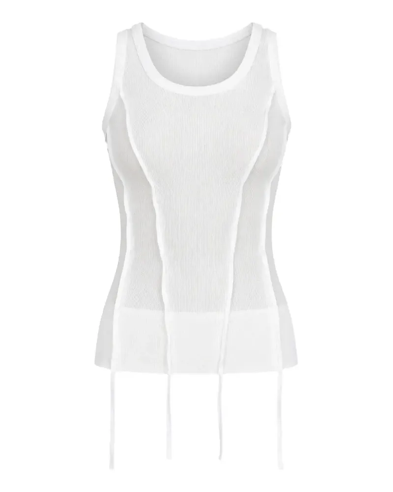 Masnada chiffon-insert panelled tank top - Weiß Weiß