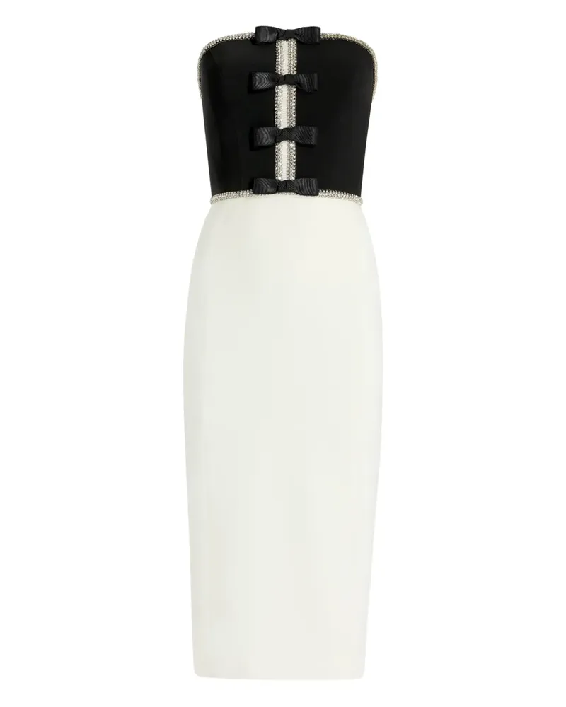 Jenny Packham Odette bow embellished midi dress - Weiß Weiß