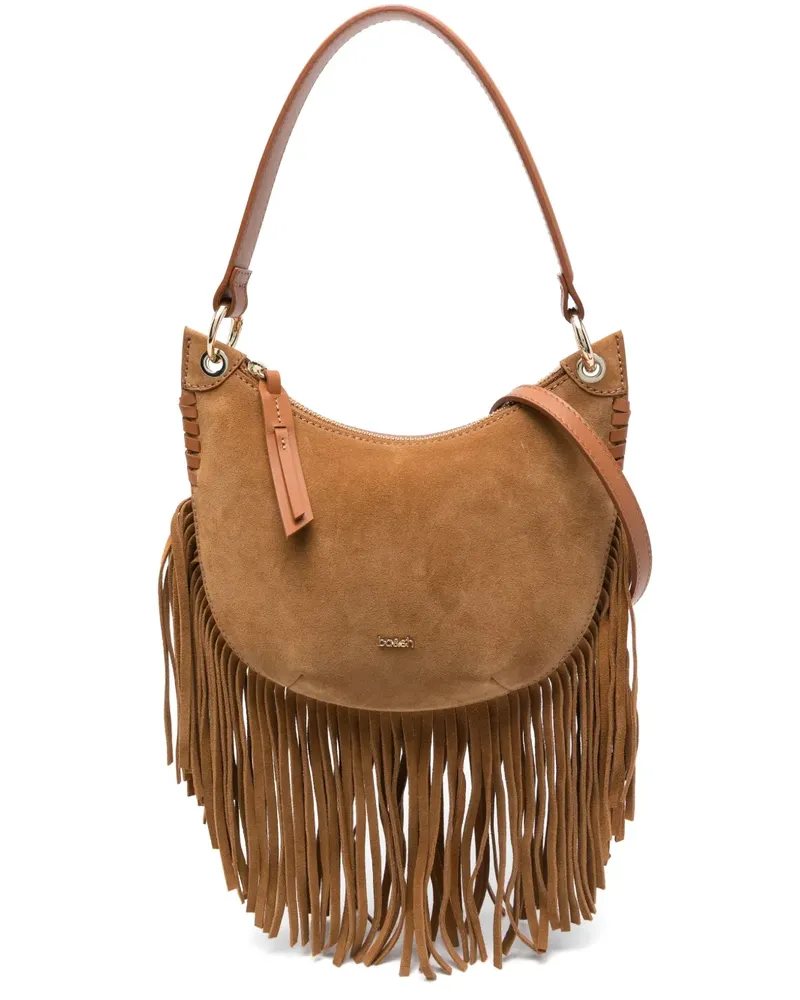 ba&sh Franges Schultertasche aus Wildleder - Braun Braun