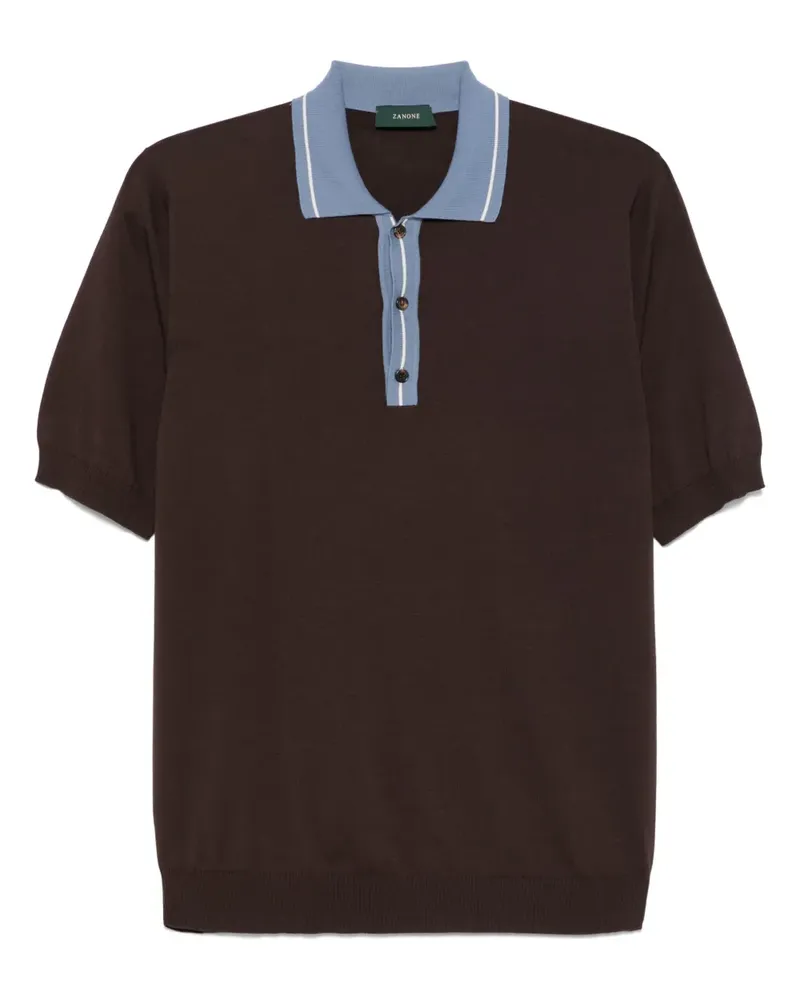 Zanone Klassisches Poloshirt - Braun Braun
