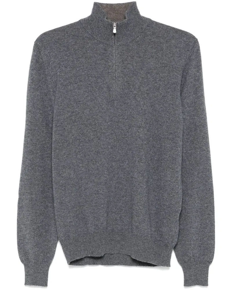 BARBA Lupo Zip Pullover - Grau Grau