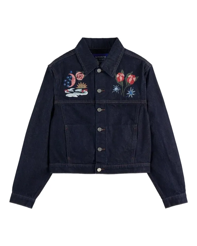 Scotch&Soda embroidered denim jacket - Blau Blau