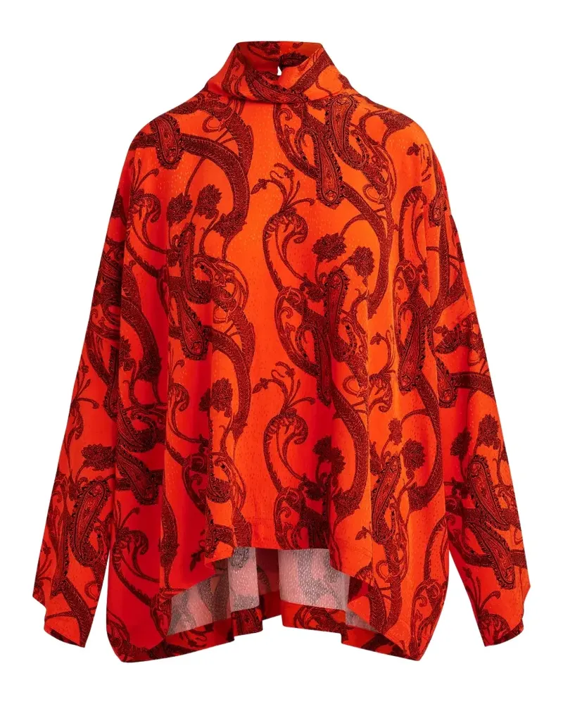 Essentiel Oversized-Bluse mit Paisleymuster - Orange Orange