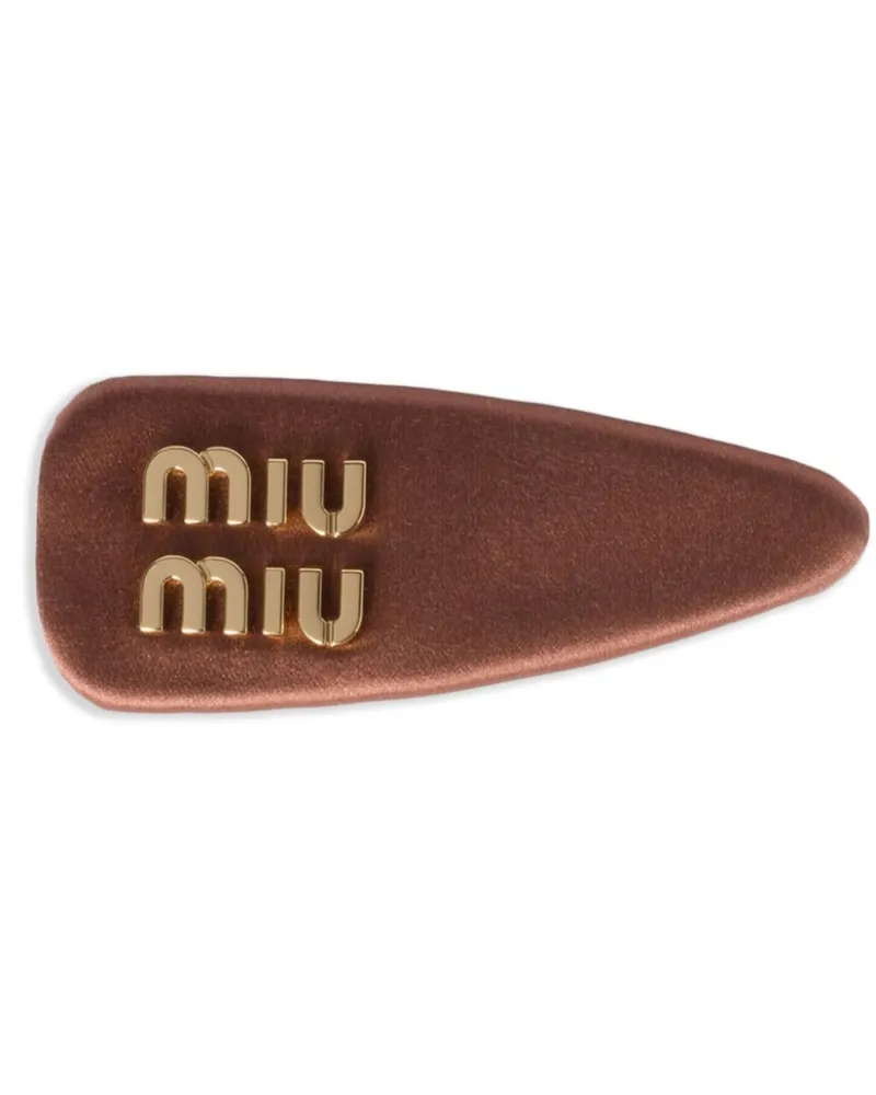 Miu Miu Haarspange aus Satin - Braun Braun