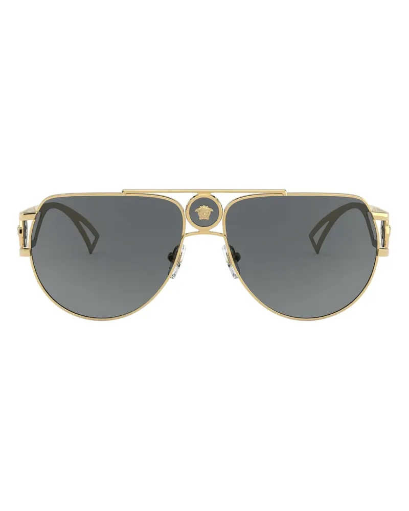 Versace Pilotenbrille mit Medusa - Gold Gold