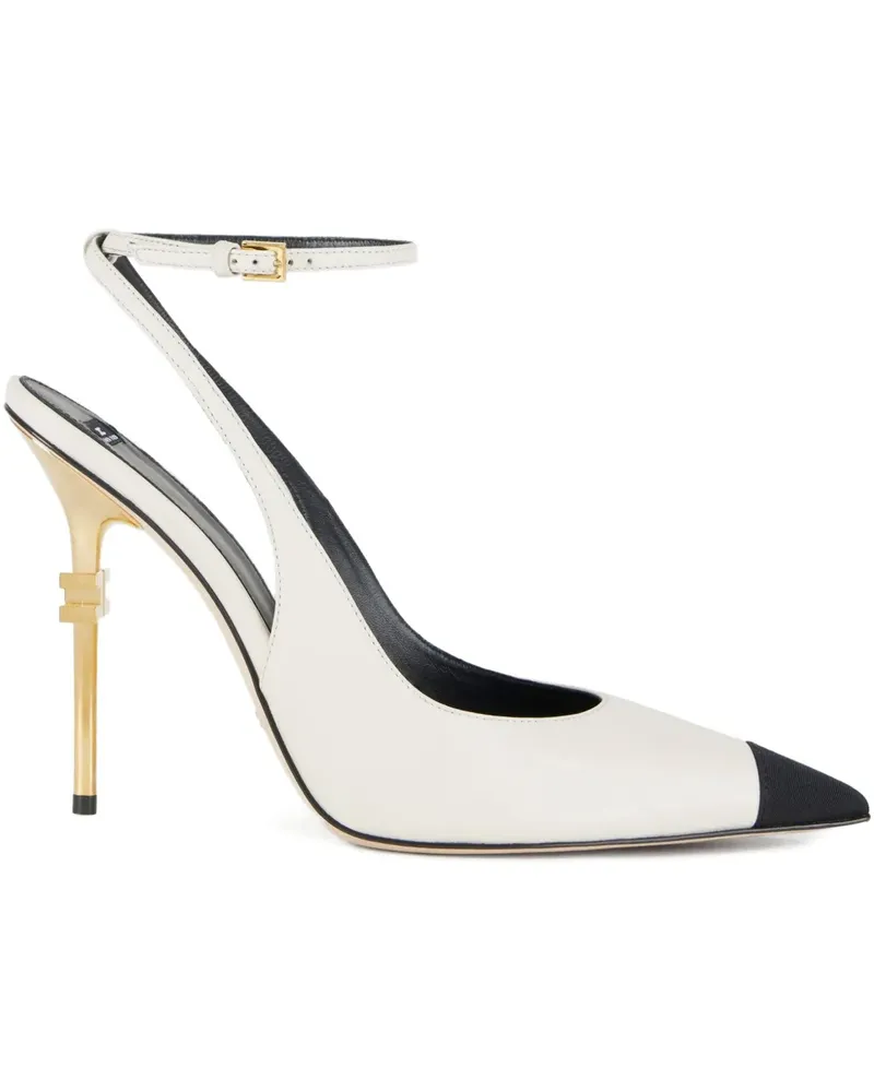 Elisabetta Franchi Falcon Slingback-Pumps 105mm - Weiß Weiß