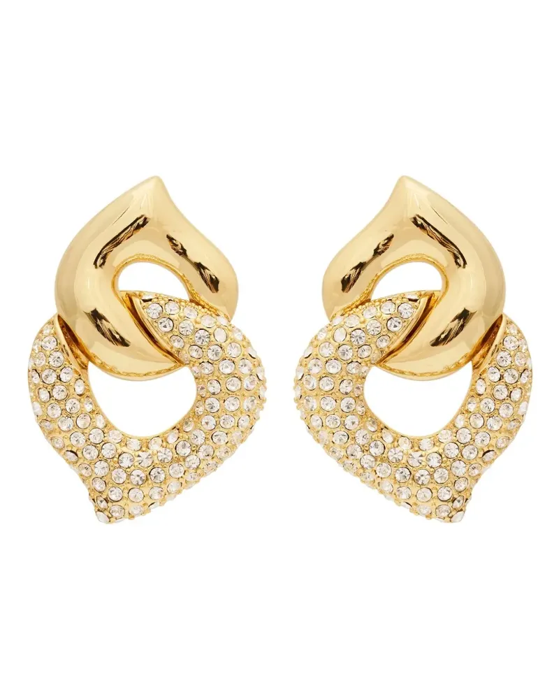 Kenneth Jay Lane Ohrringe mit Kristallen - Gold Gold