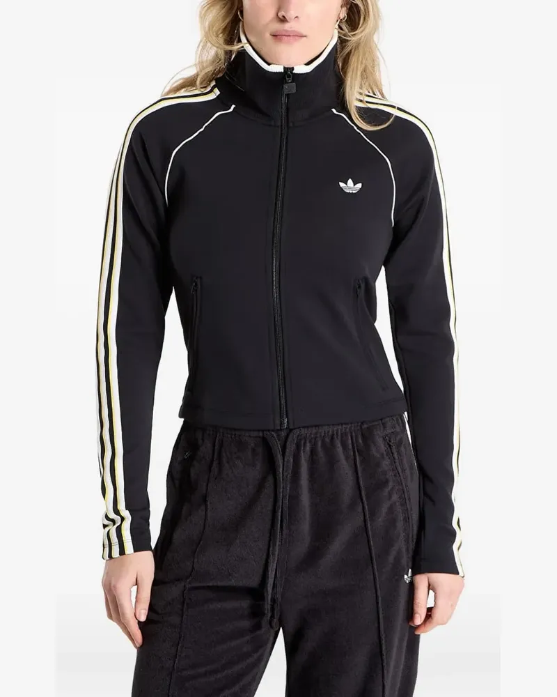 adidas Slim TT Pullover mit Reißverschluss - Schwarz Schwarz