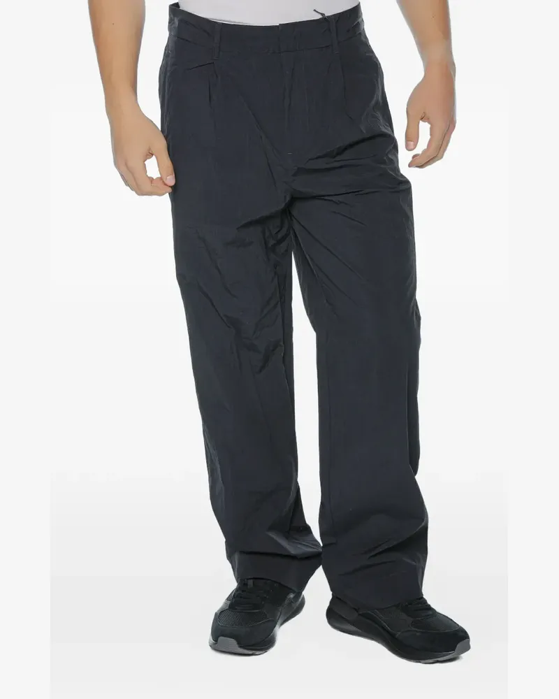Armani Exchange pleated-front crinkled trousers - Blau Blau
