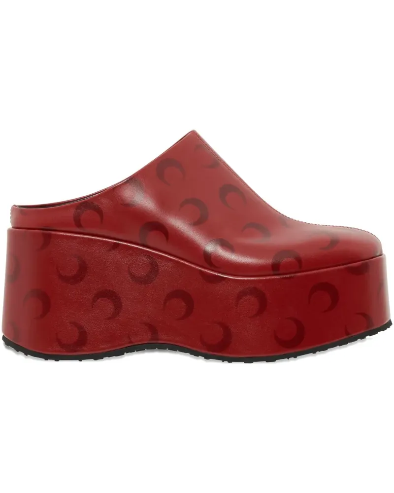 Marine Serre Mules mit Plateausohle - Rot Rot