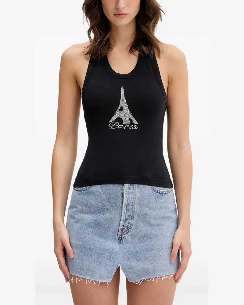 VETEMENTS Kristallverziertes Top - Schwarz Schwarz