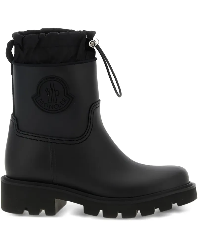 Moncler drawstring embosssed-logo rain boots - Schwarz Schwarz