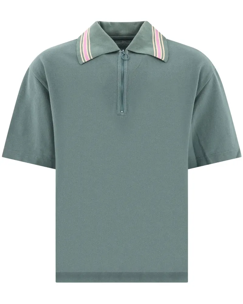 KAPITAL Poloshirt mit Reißverschluss - Blau Blau