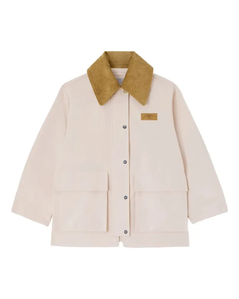 Ganni corduroy-collar jacket - Nude Nude
