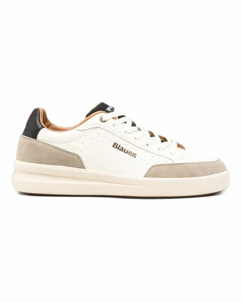 Blauer Sneakers mit Einsätzen - Weiß Weiß