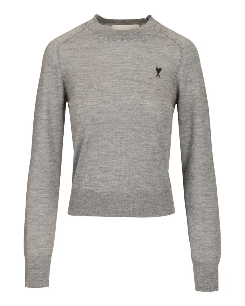 AMI Paris logo-embroidered sweater - Grau Grau