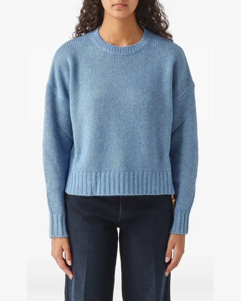 NENETTE Milles ribbed-knit drop-shoulder sweater - Blau Blau