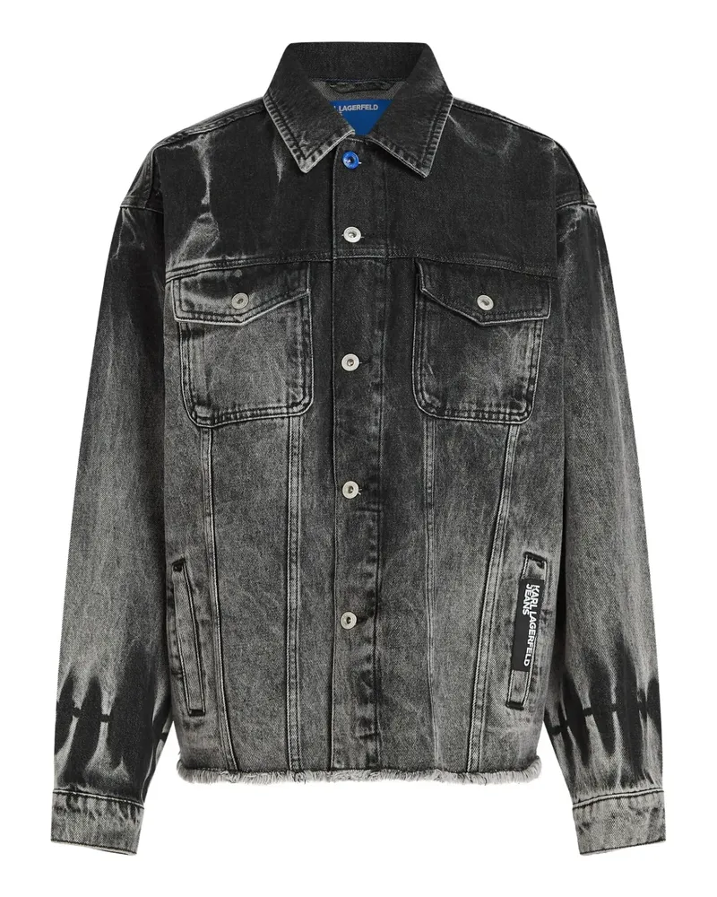 Karl Lagerfeld Jeansjacke mit Waschung - Grau Grau