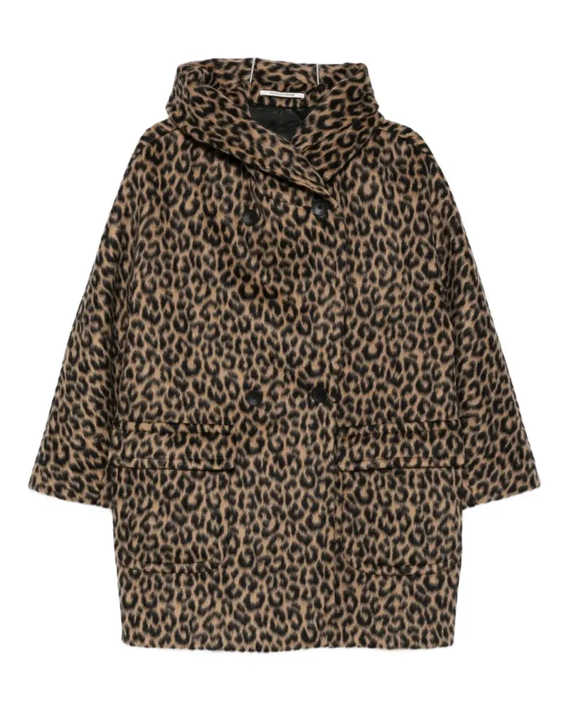 Tagliatore double-breasted animal-print coat - Schwarz Schwarz