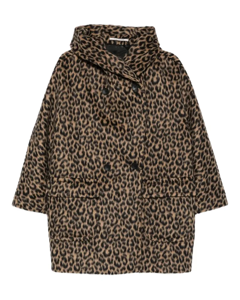 Tagliatore Doppelreihiger Mantel mit Animal-Print - Schwarz Schwarz