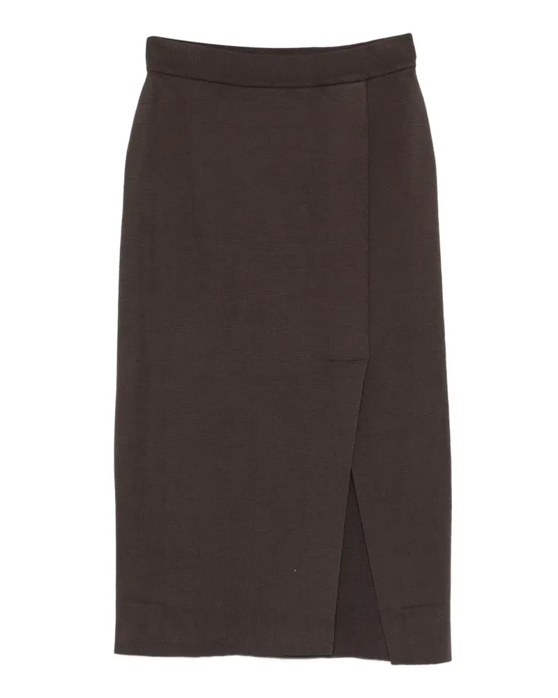Arovescio slit-front midi skirt - Braun Braun