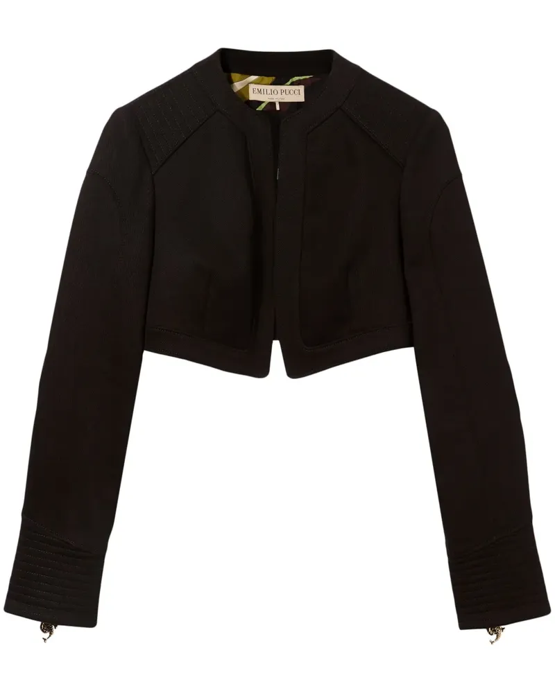 Emilio Pucci Offene Cropped-Jacke - Schwarz Schwarz