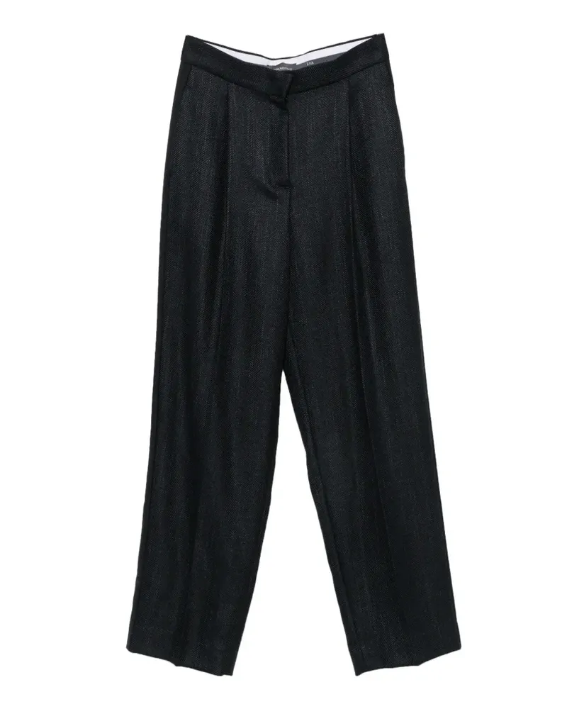 Lorena Antoniazzi herringbone-pattern side-stripe trousers - Blau Blau