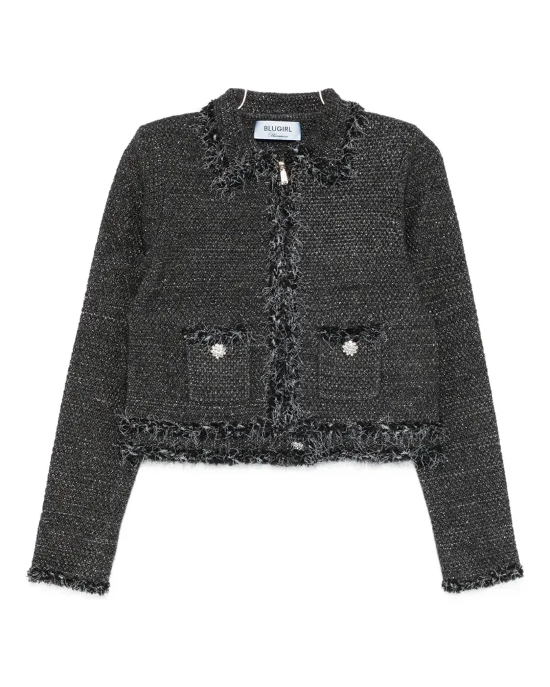 Blumarine Verzierte Jacke mit Fransenbesatz - Grau Grau