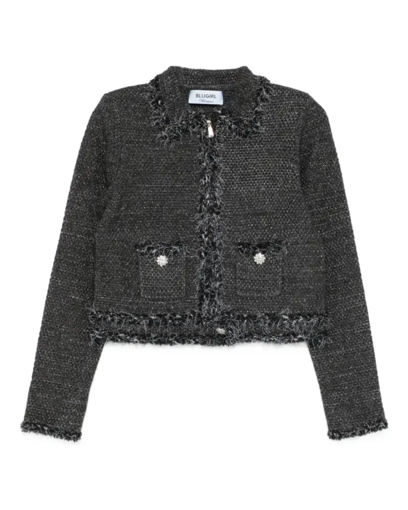 Blumarine Verzierte Jacke mit Fransenbesatz - Grau Grau